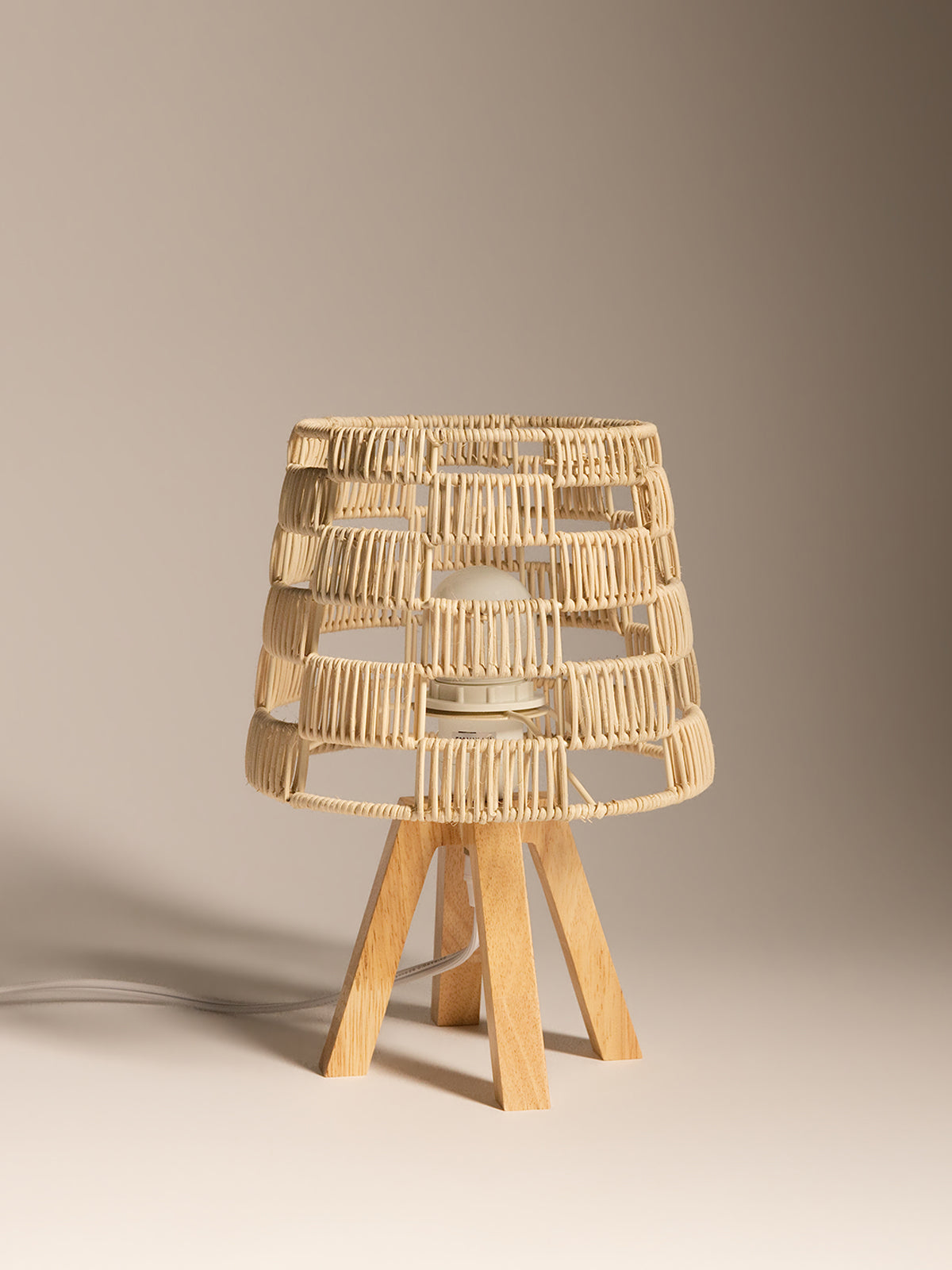 Tripod Rattan Table Lamp