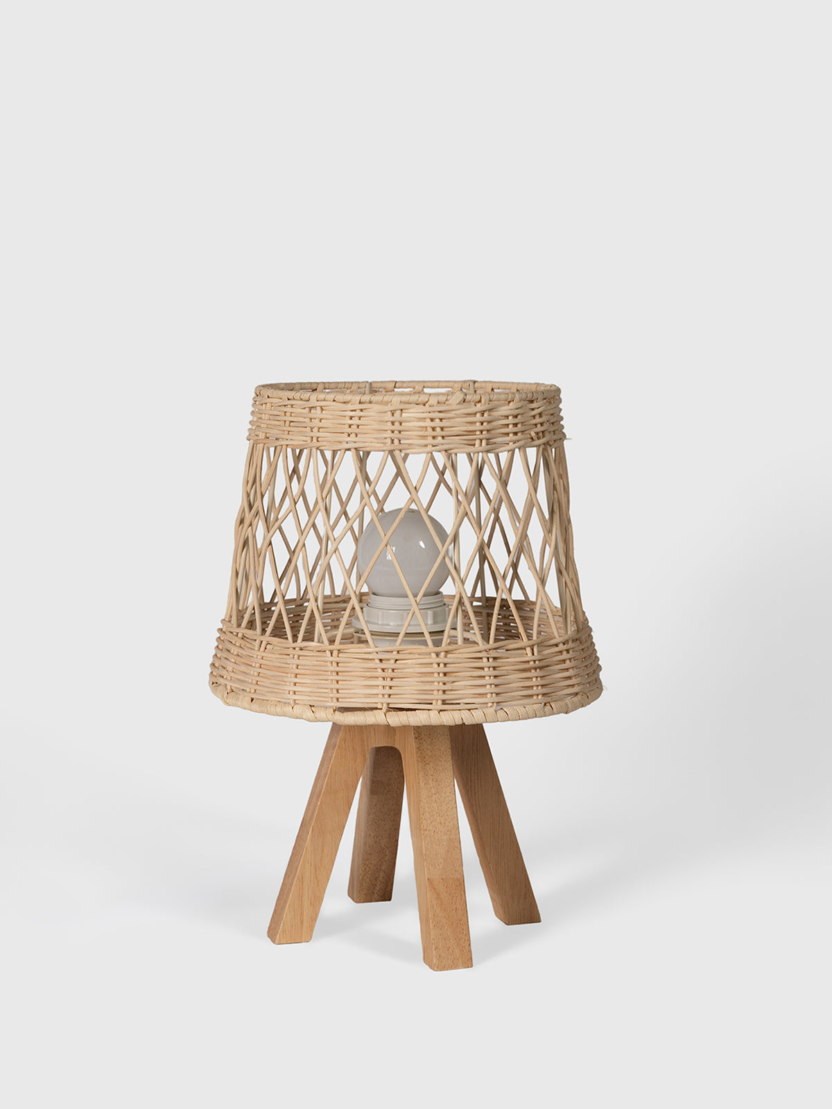 Tripod Rattan Table Lamp