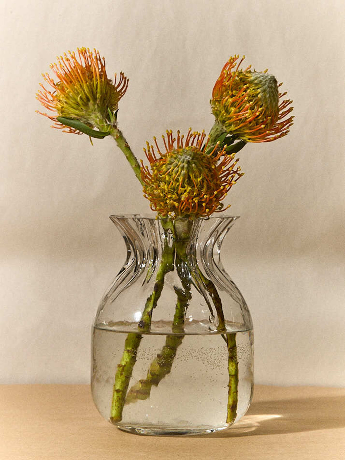 Small curvy glass vase