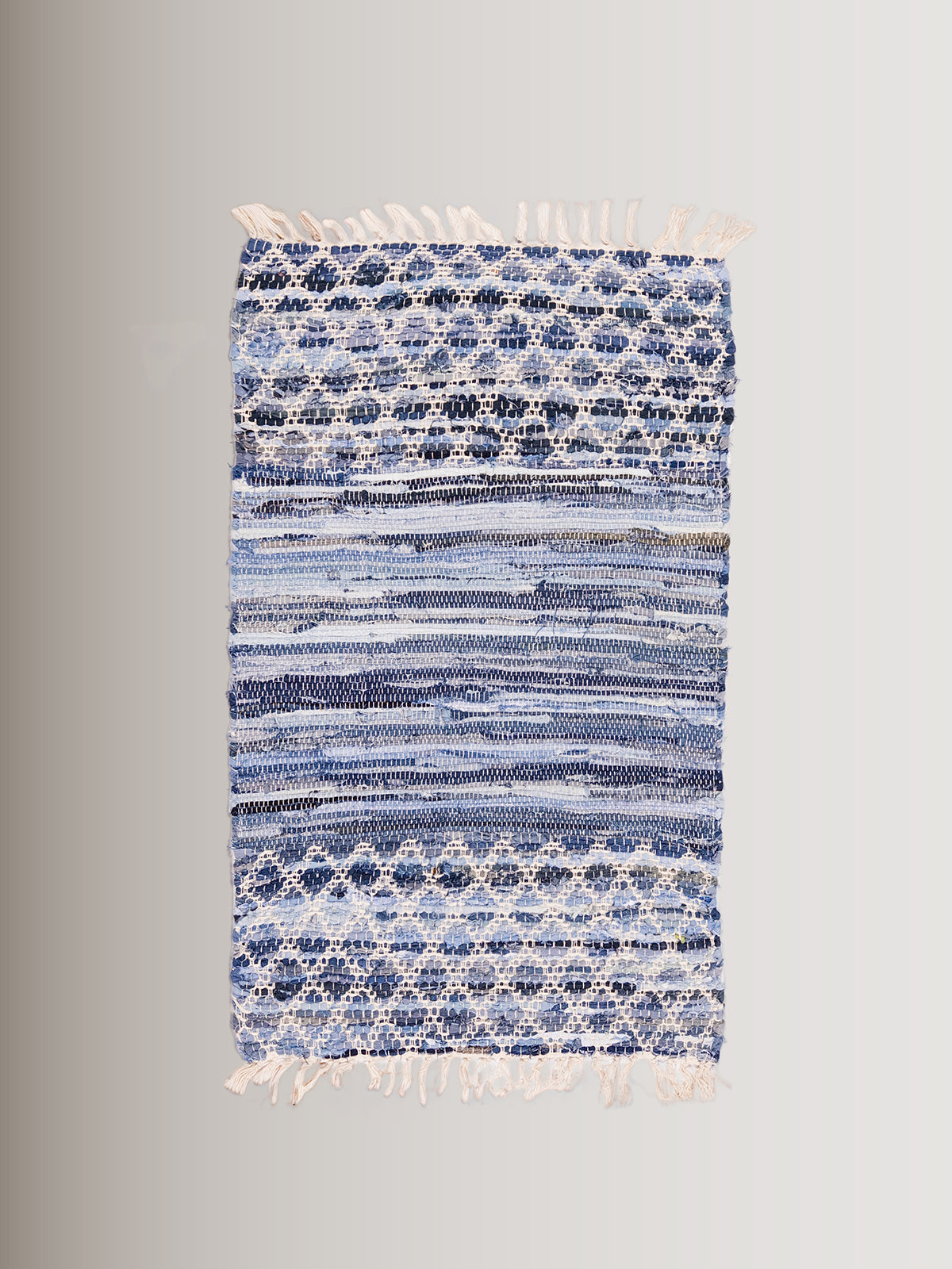 Small recycled denim rug