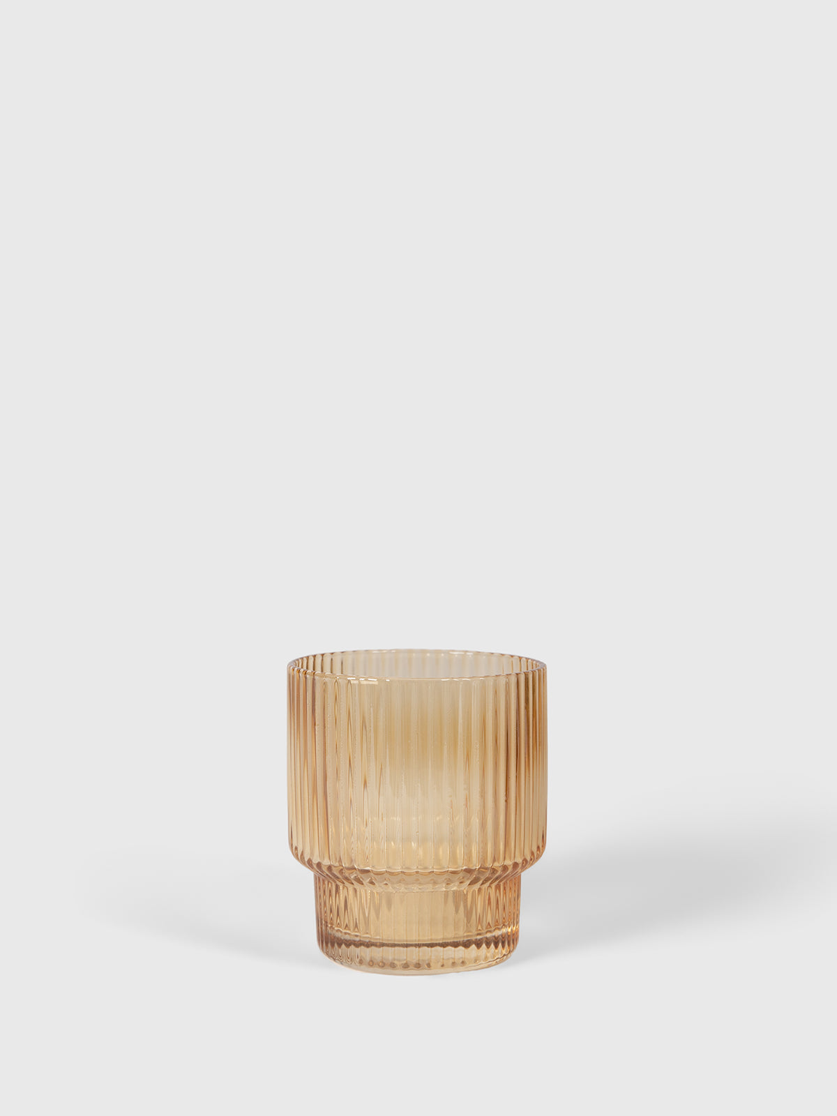 Ribbed amber glass