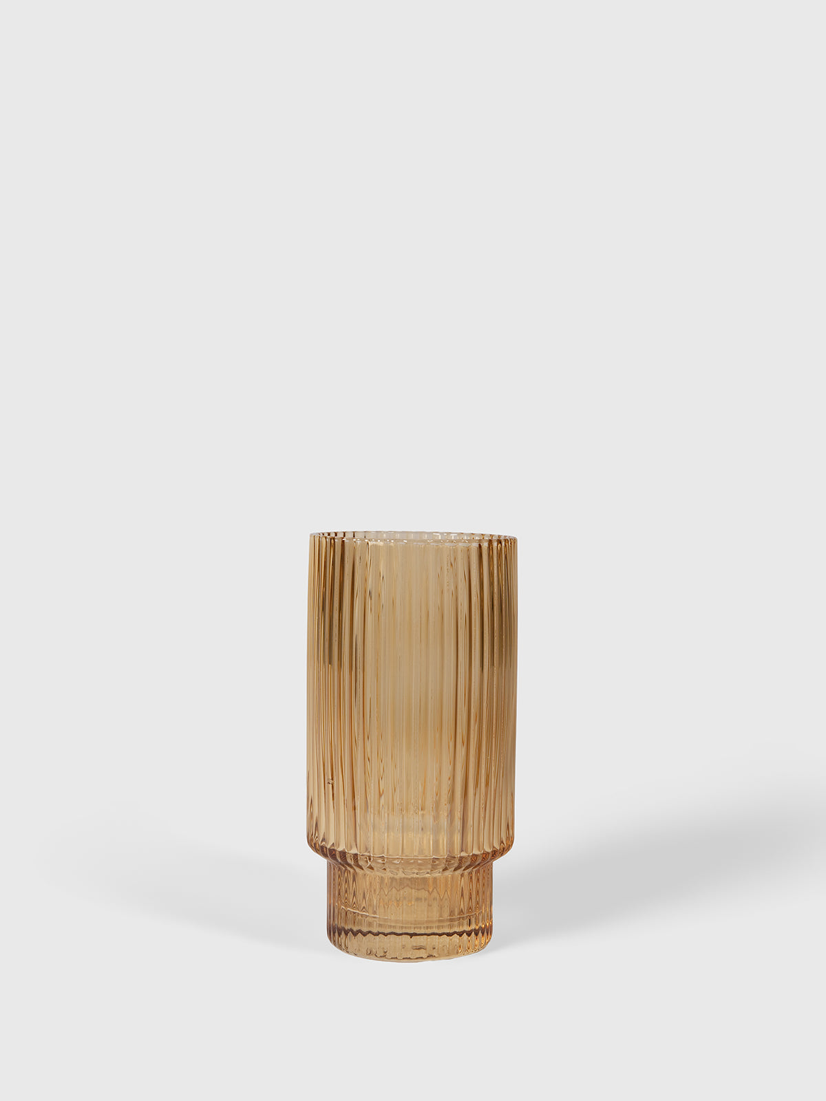 Ribbed amber glass