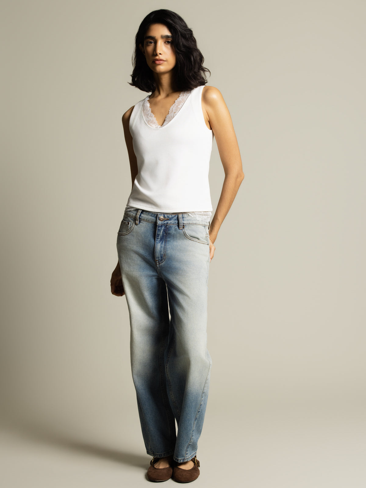 Jeans barrel décontracté