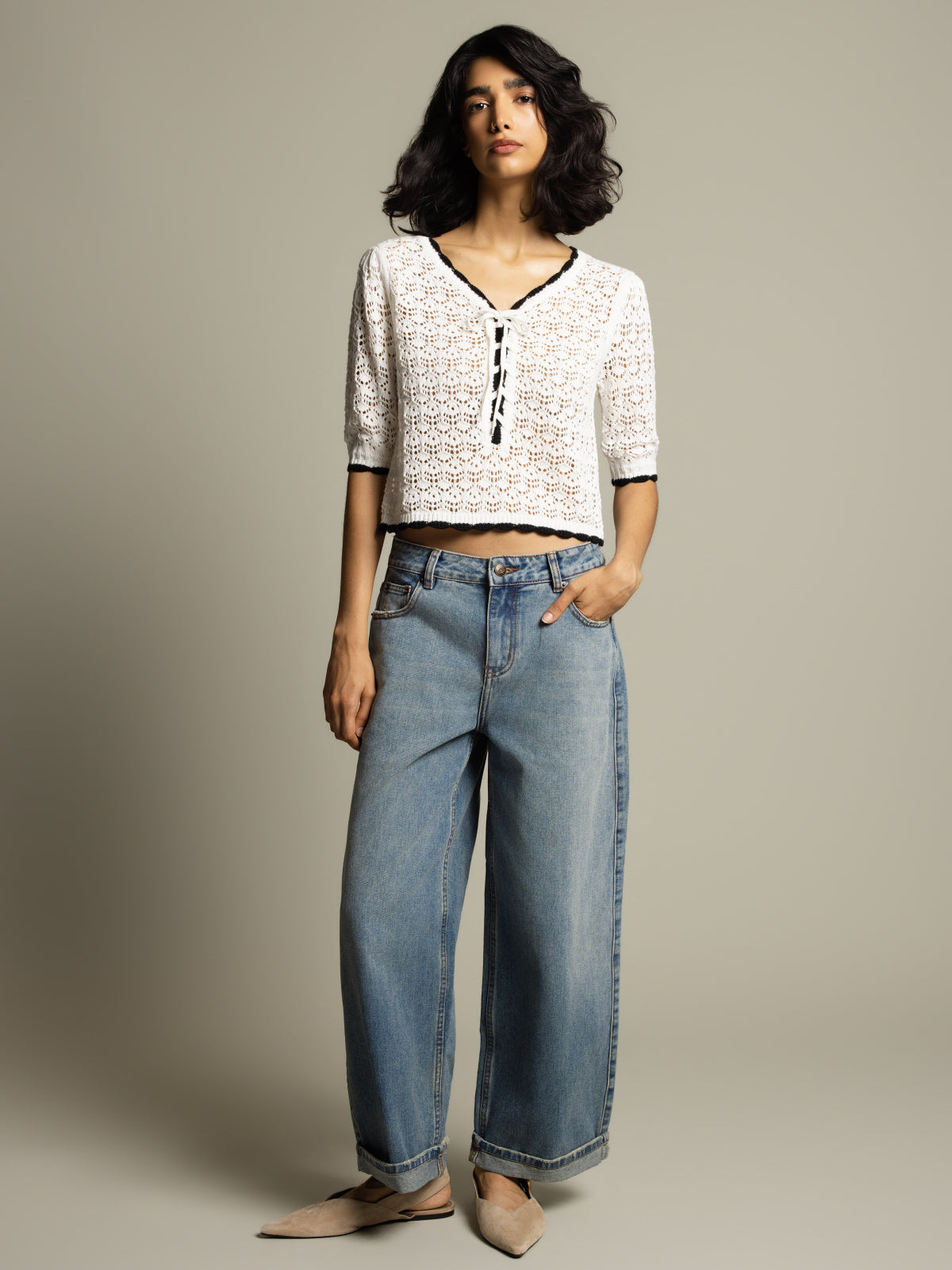 Baggy jeans with cuff