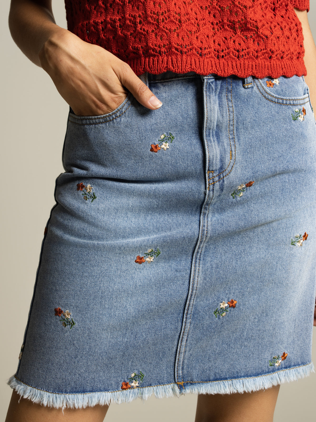 Denim mini skirt