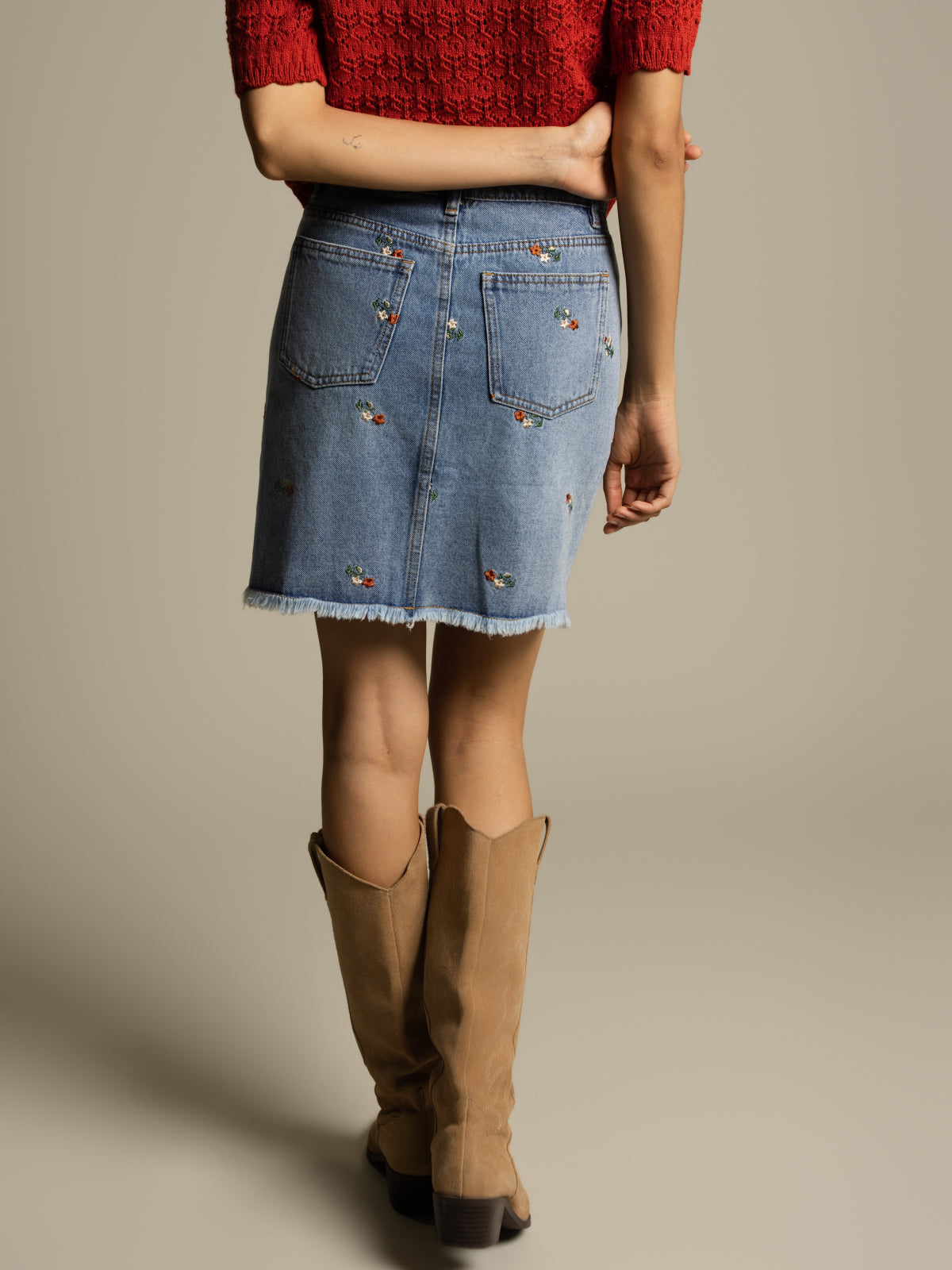 Denim mini skirt