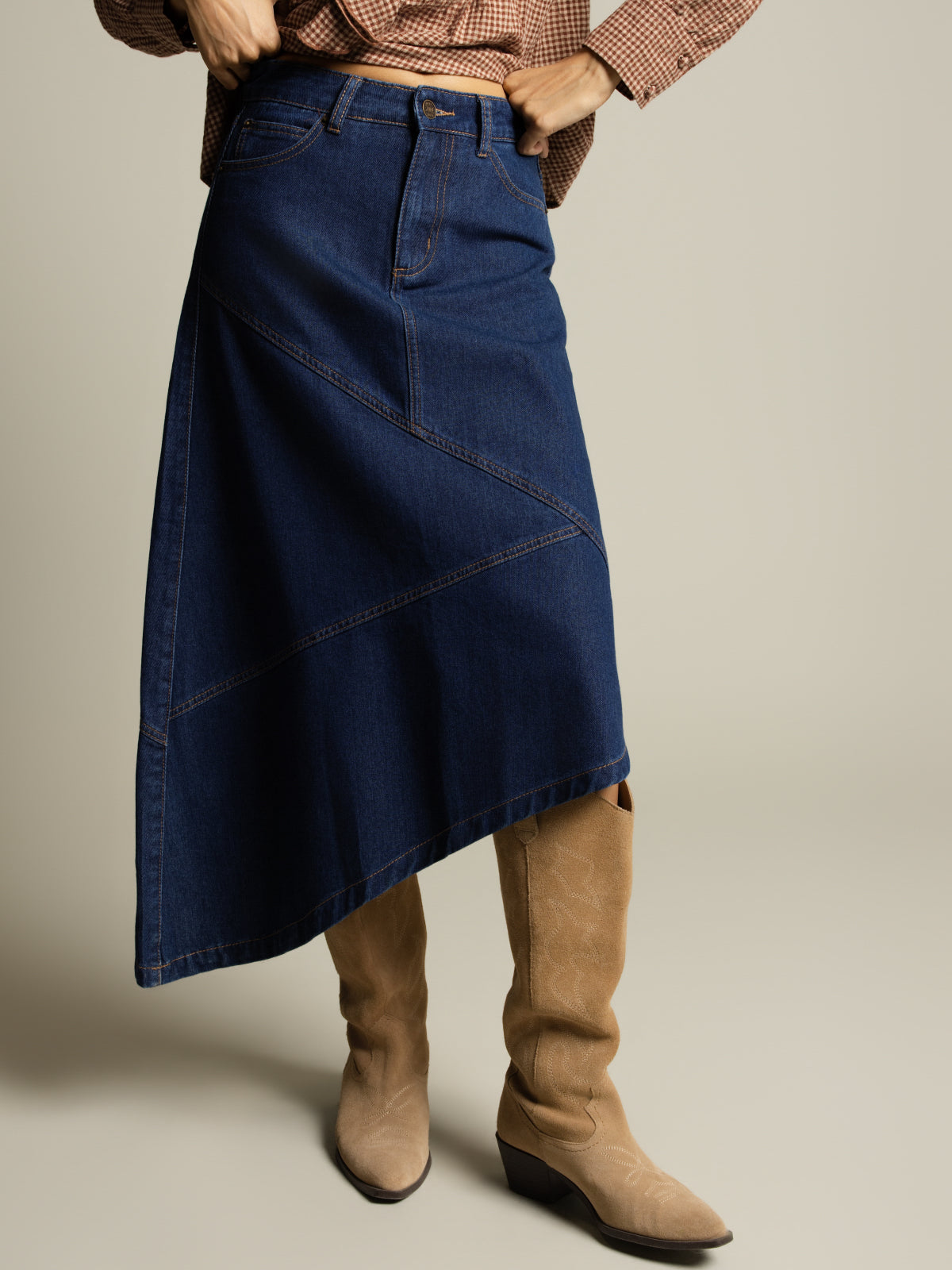 Jupe denim asymétrique