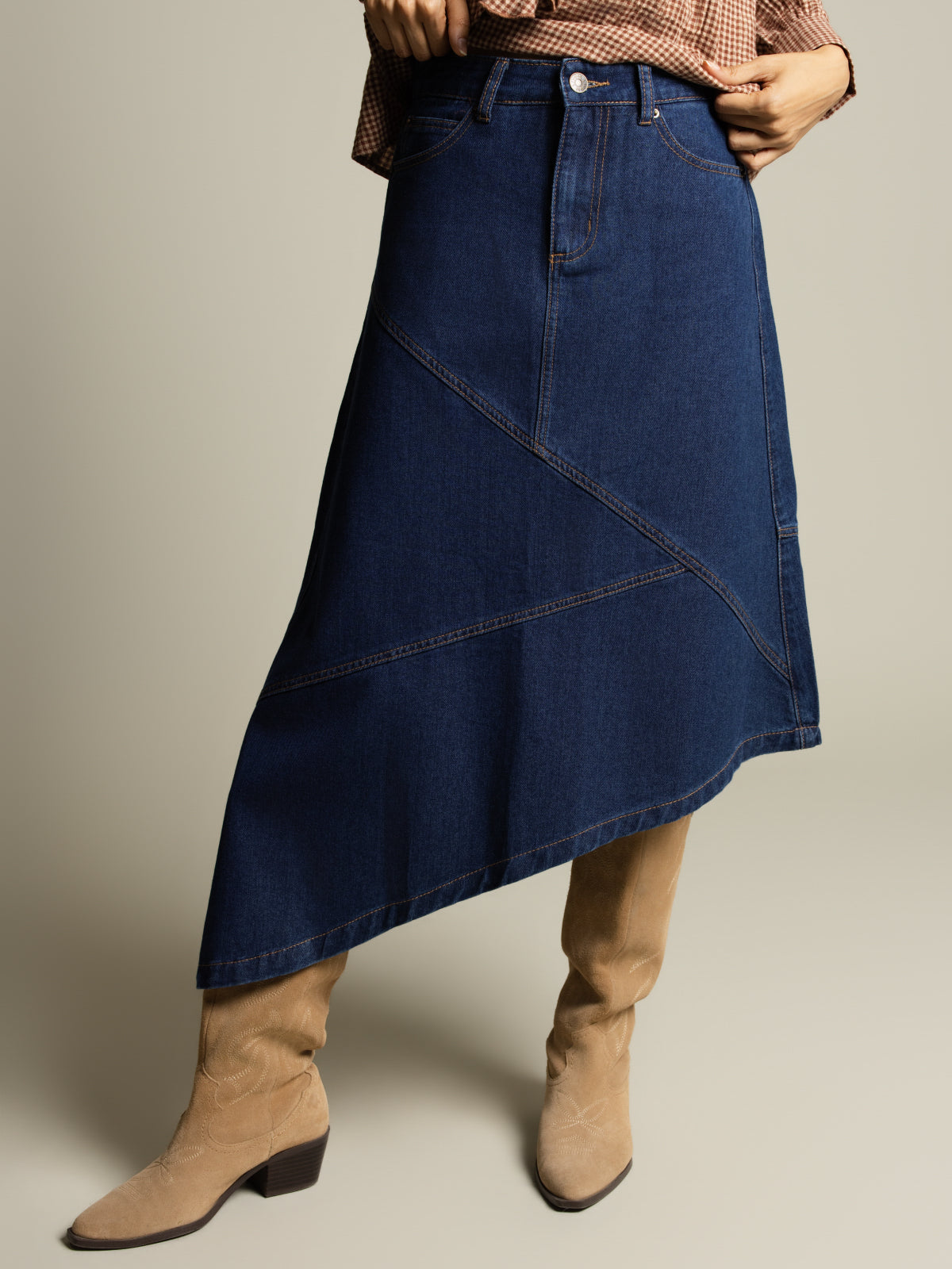 Jupe denim asymétrique