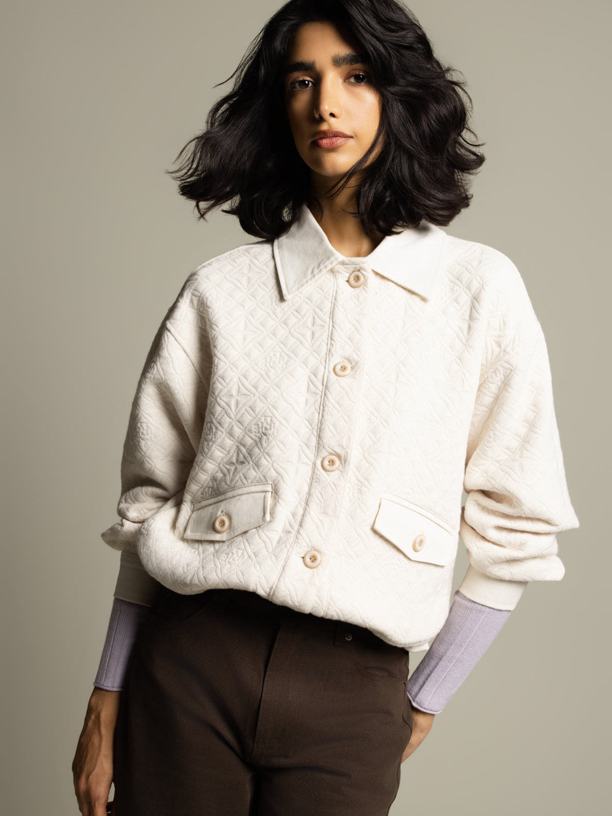 Veste tricot matelassée