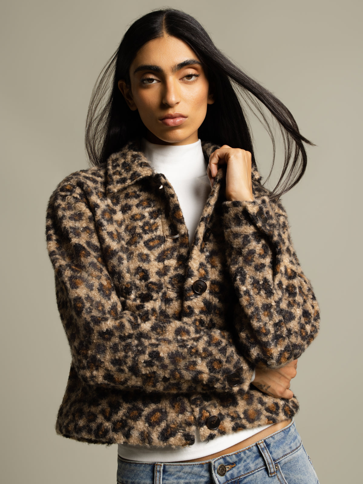 Veste bouclette animal