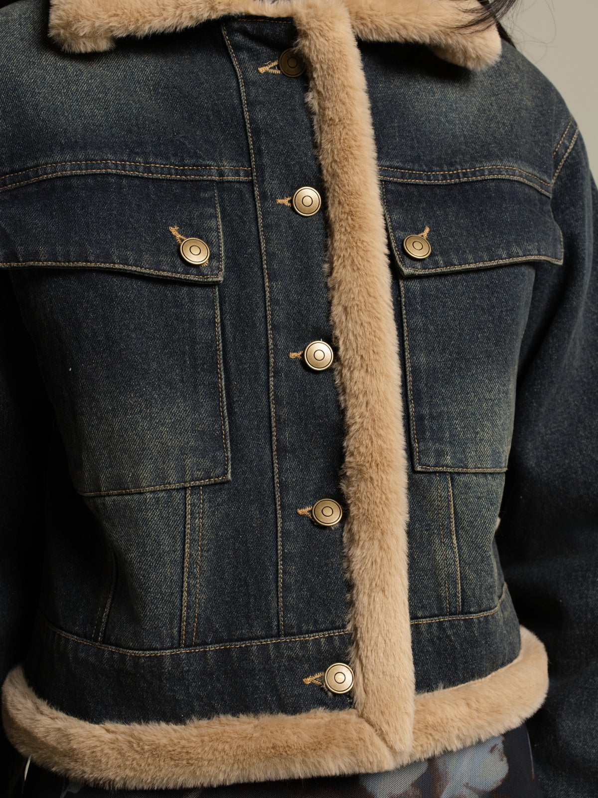 Veste denim doublée sherpa