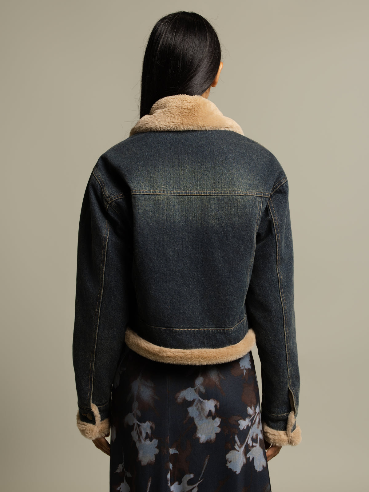Veste denim doublée sherpa