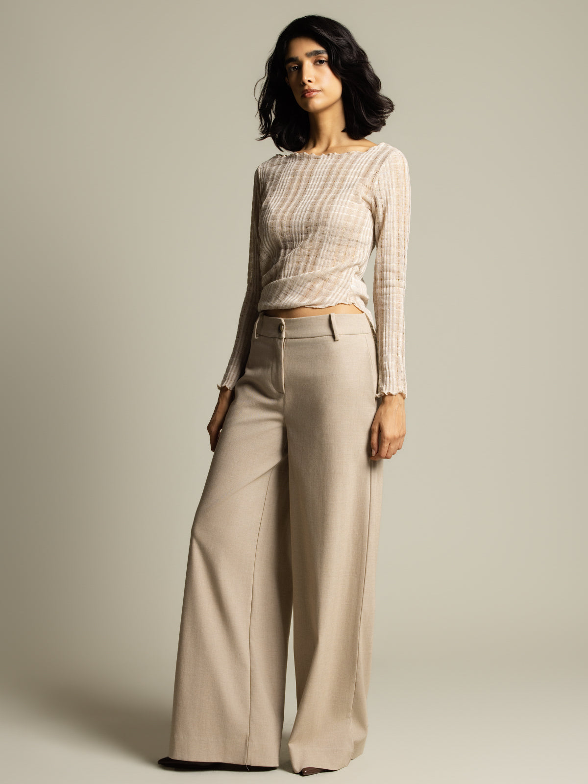 Pantalon habillé jambe large