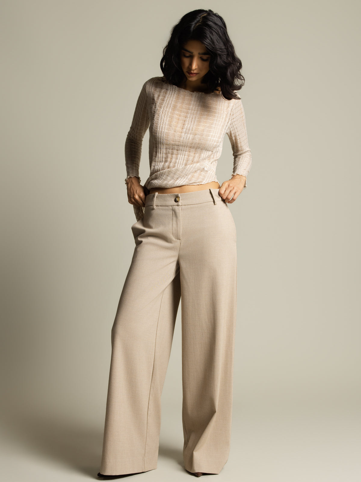 Pantalon habillé jambe large