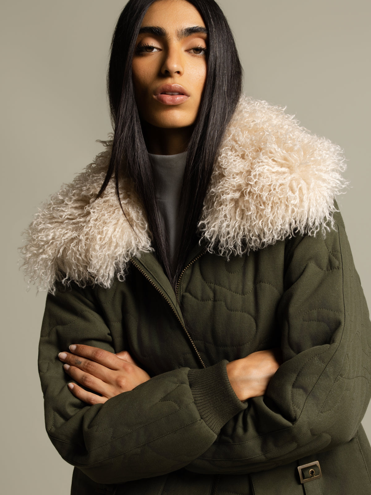Veste matelassée coton et sherpa