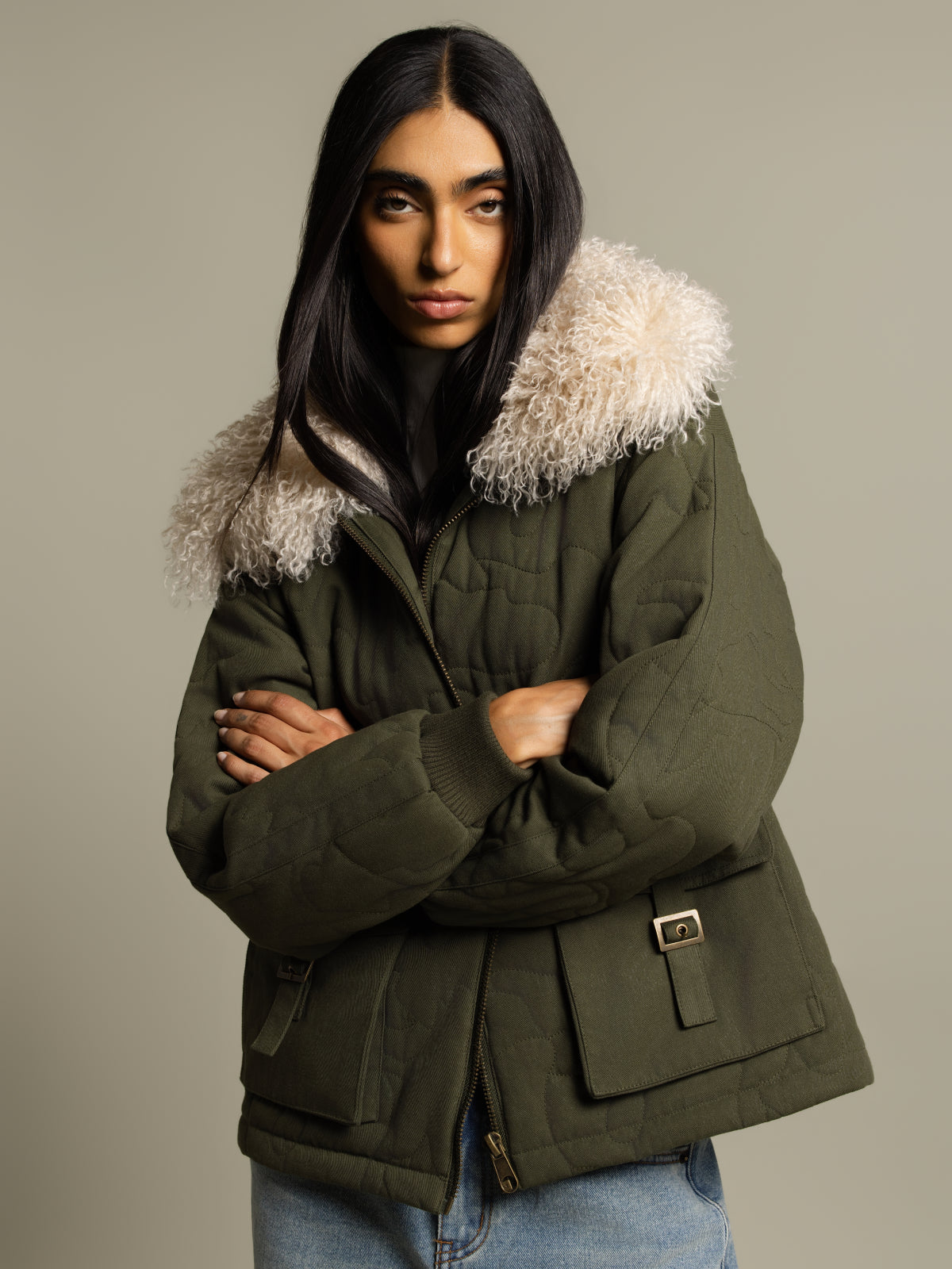 Veste matelassée coton et sherpa