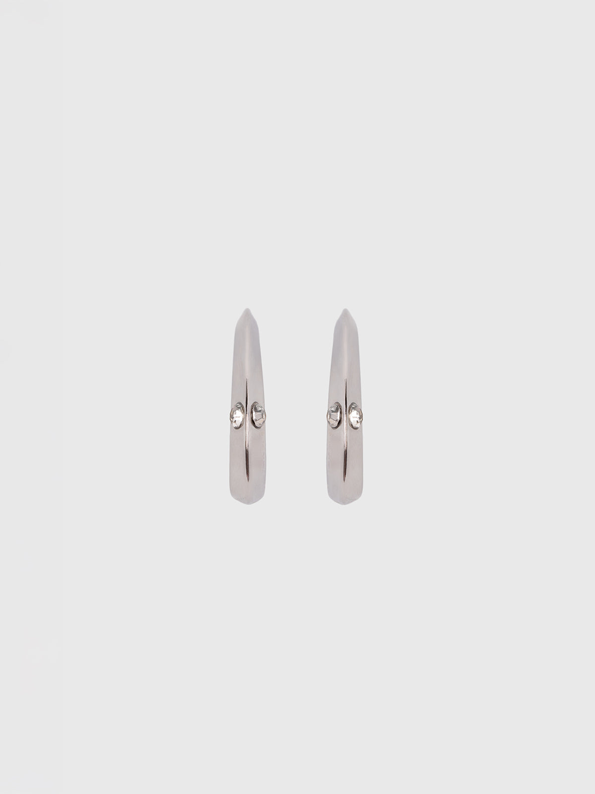 Delicate rhinestone half hoops