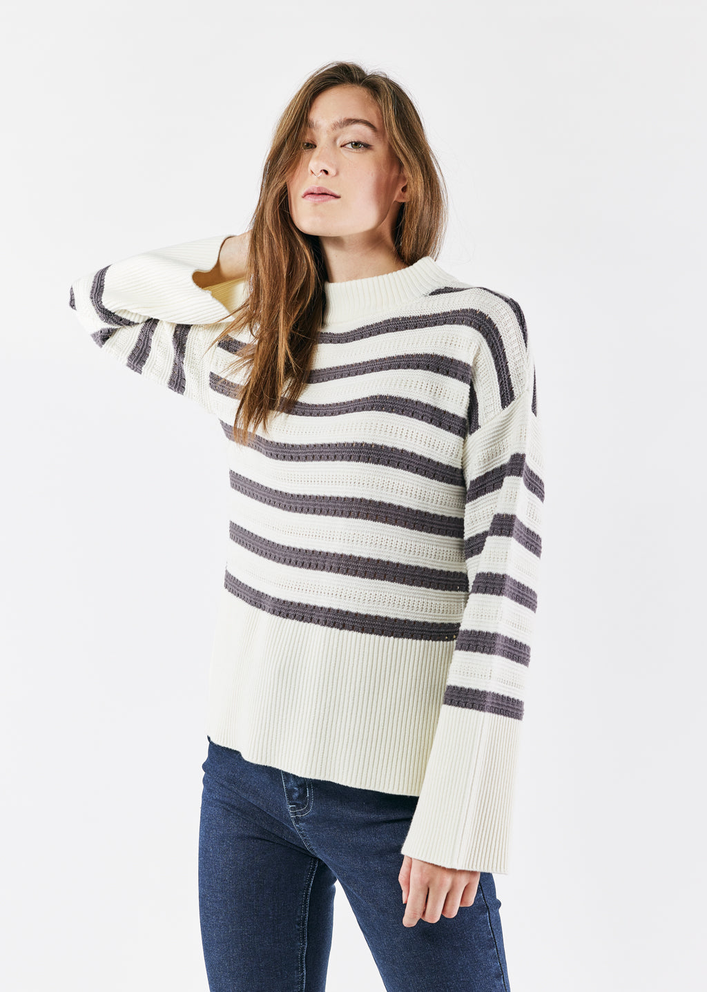 Crew-Neck Striped Sweater