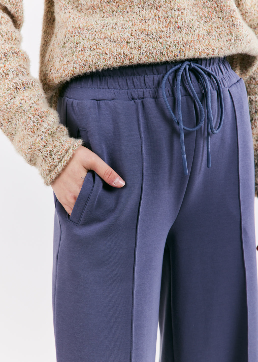 Pantalon large en tricot épais