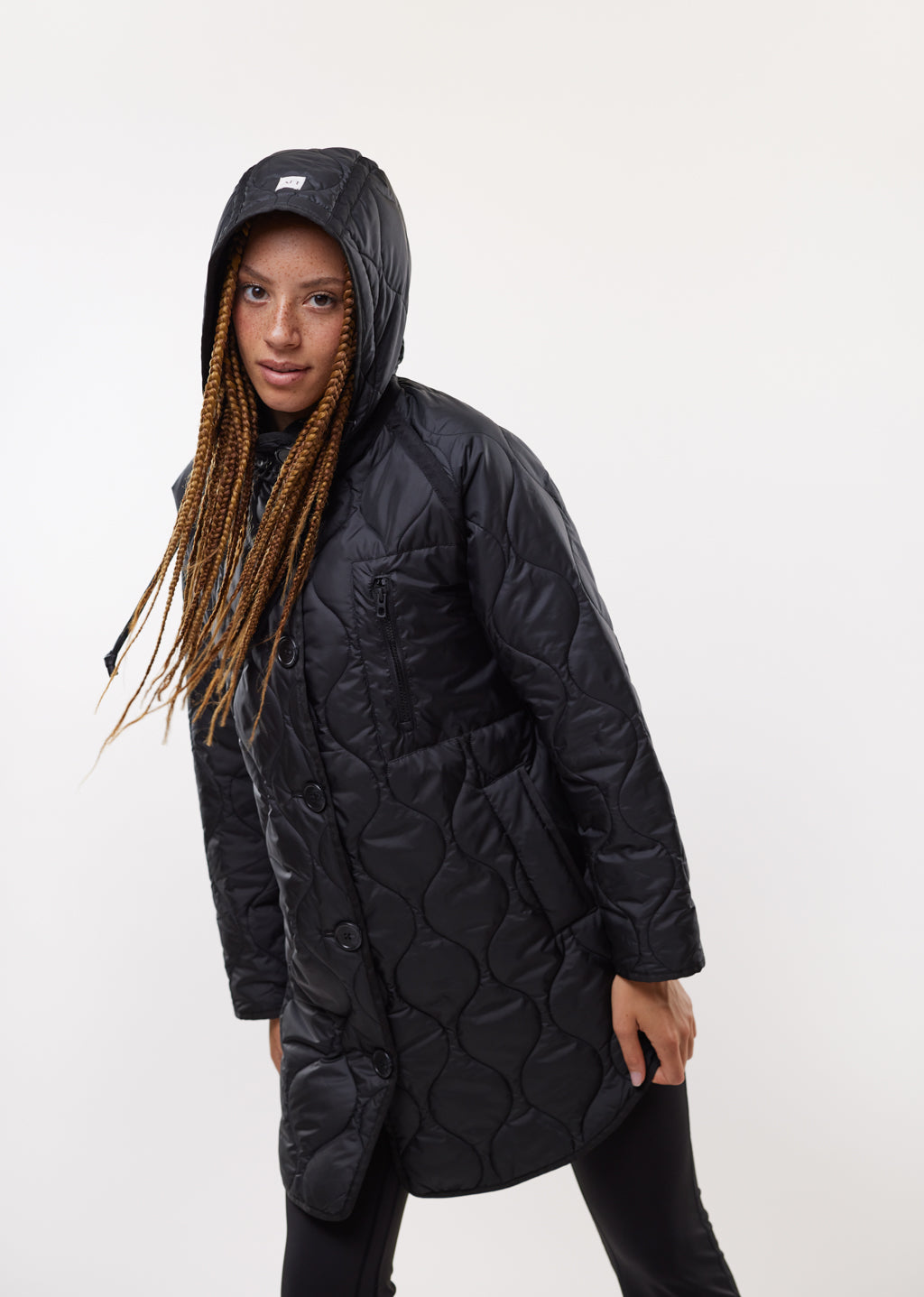 Manteau long matelassé