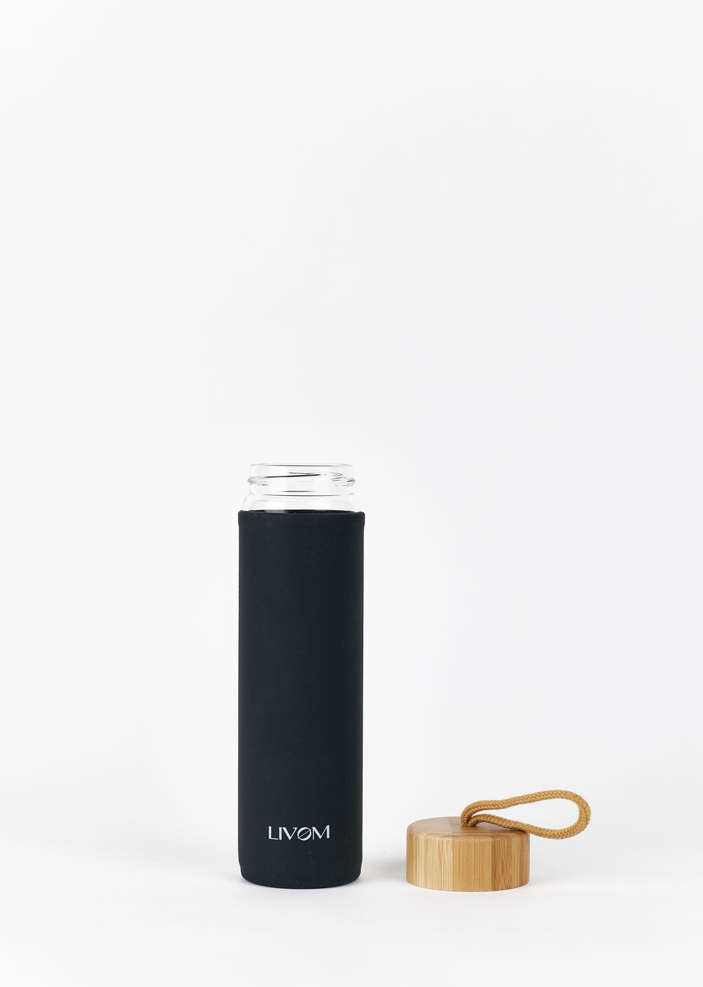 Reusable Glass Bottle with Bamboo Lid