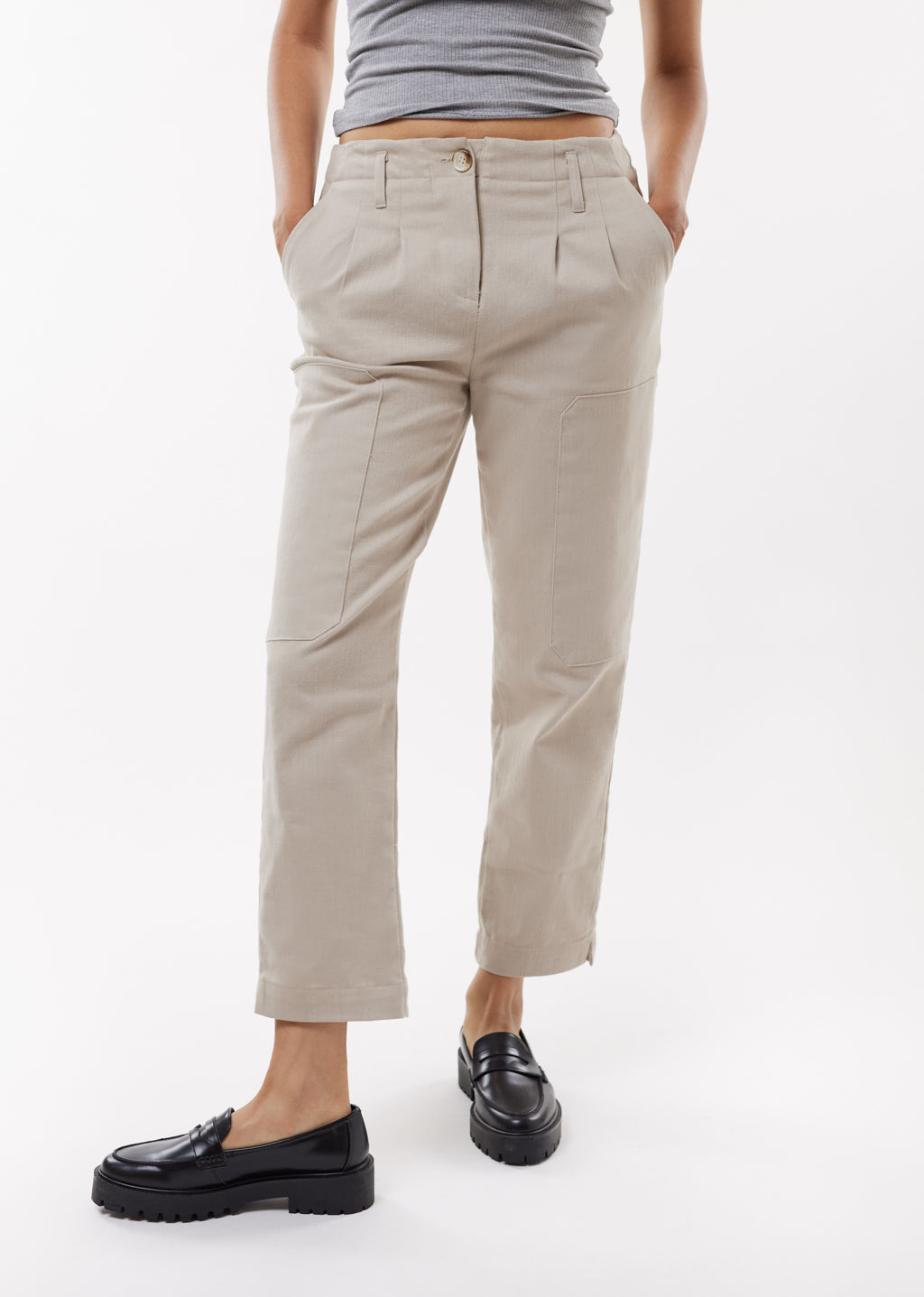 Pantalon plissé taille haute
