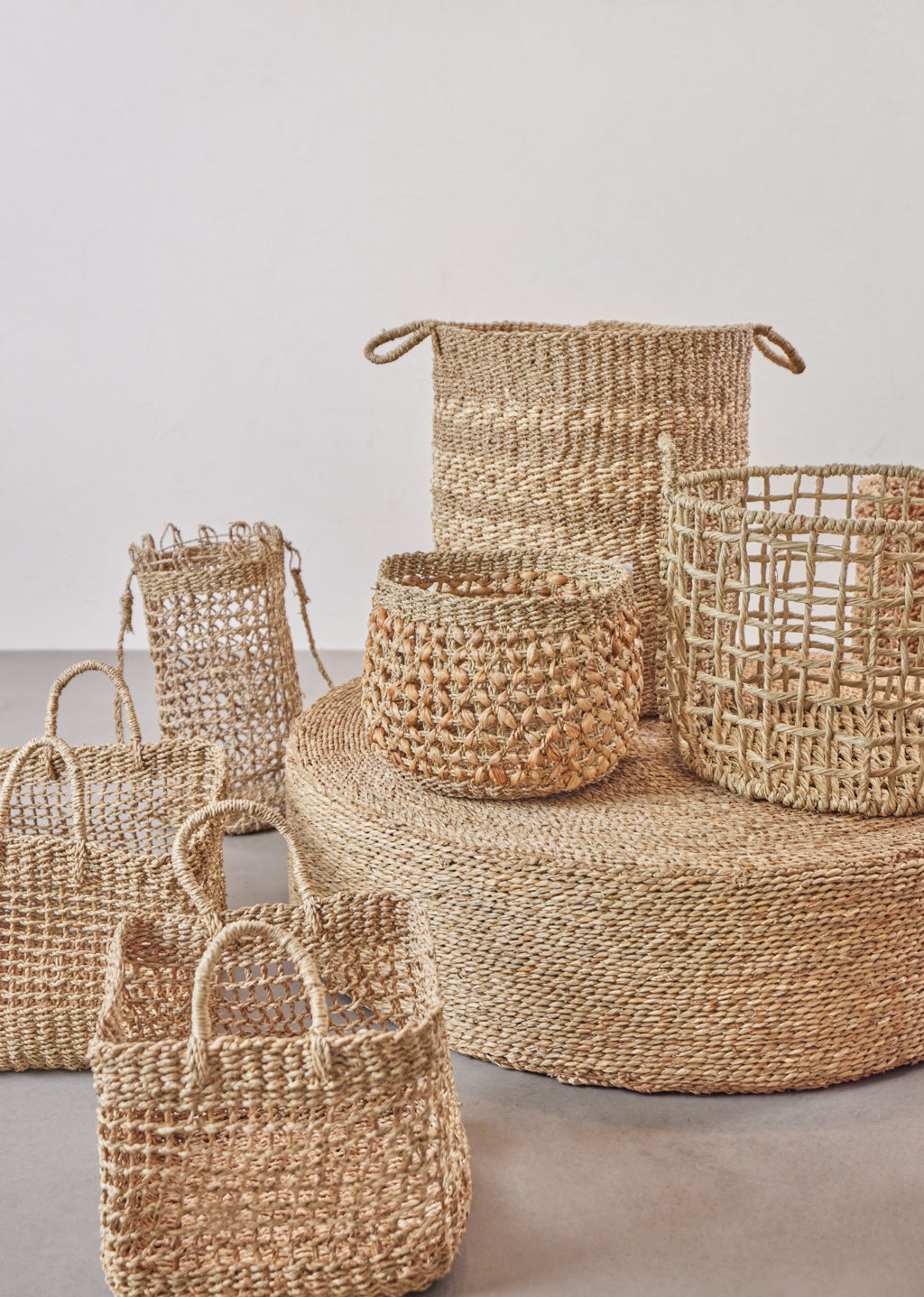 Large Seagrass & Palm Leaf Basket