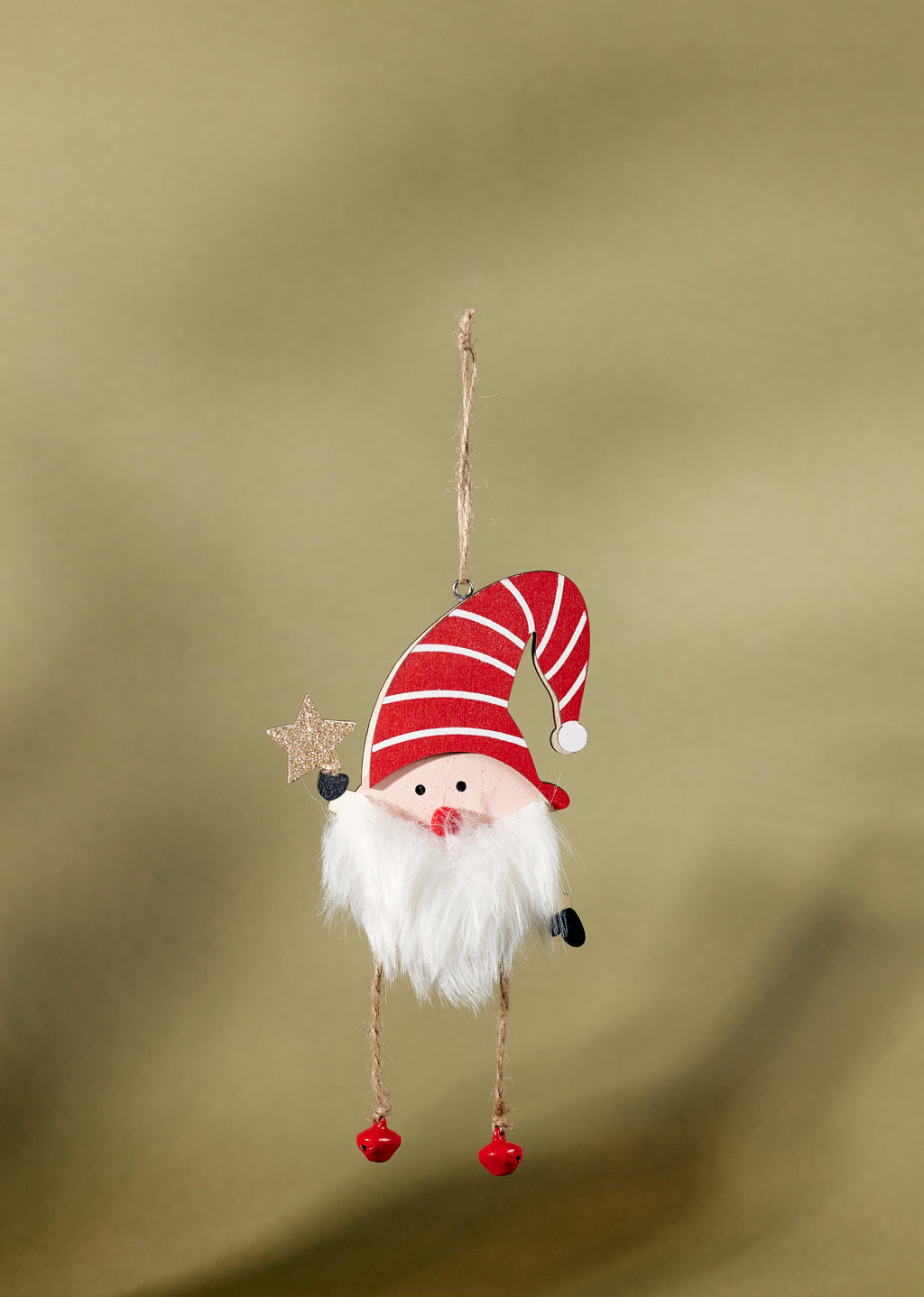 Décoration d'arbre - père Noël rouge avec cloches