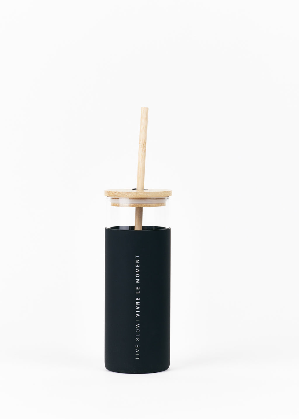 Glass Tumbler with Straw