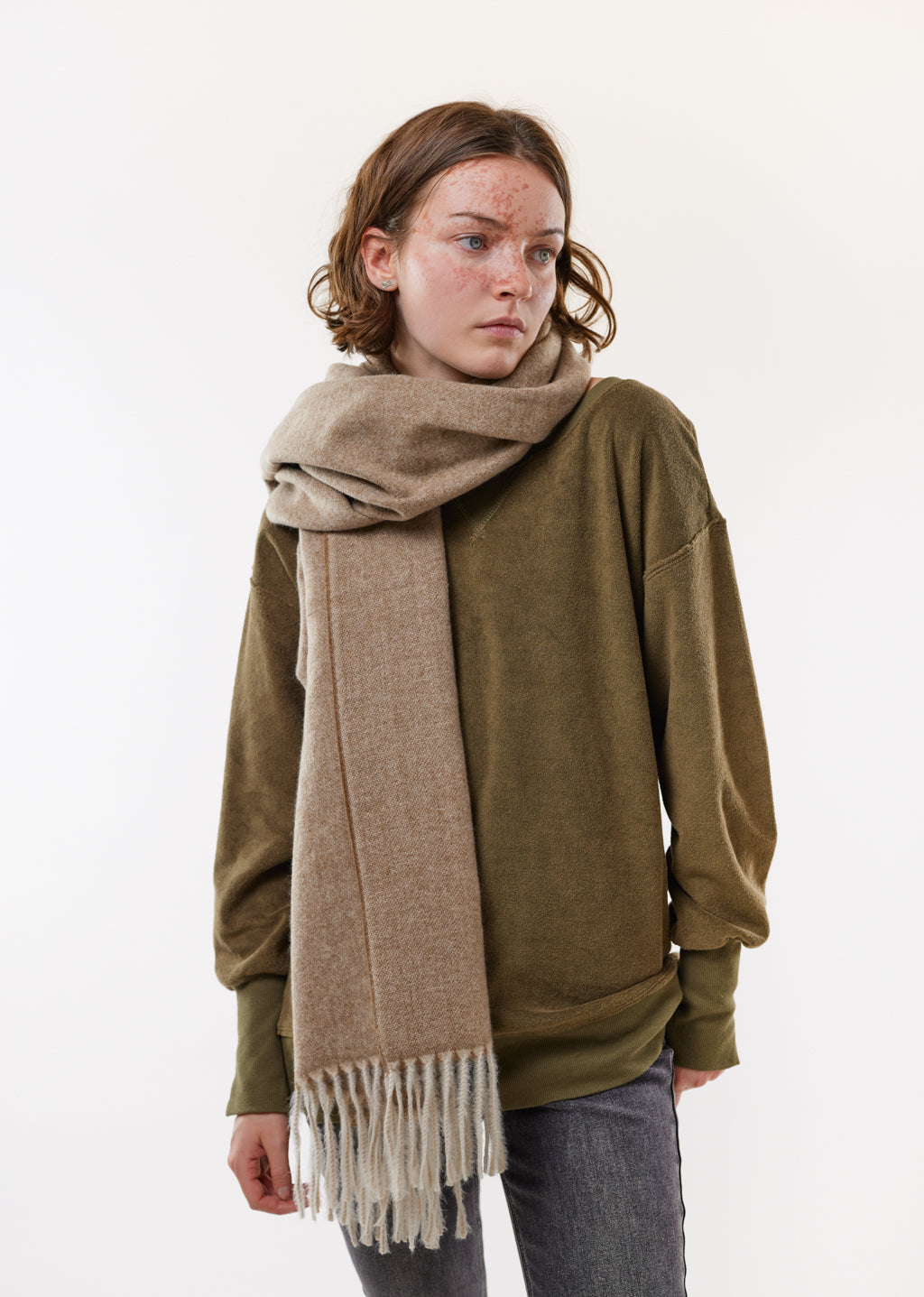 Solid Scarf With Fringes