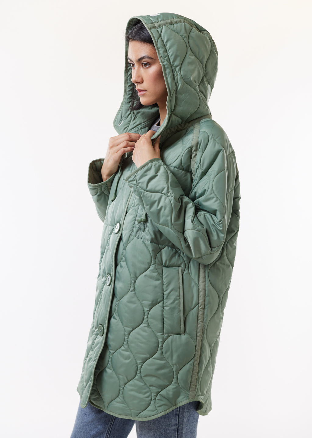 Manteau long matelassé