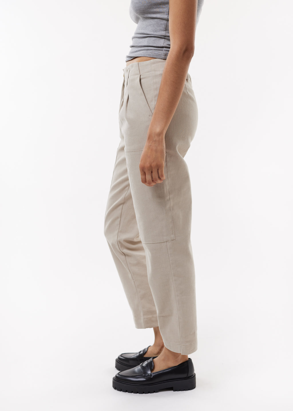 Pantalon plissé taille haute